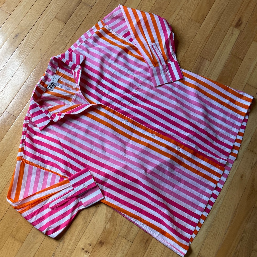 Beach Riot Alexa Stripe Long Sleeve Cover Up Womens Size Large Vacation Beach - Picture 5 of 5